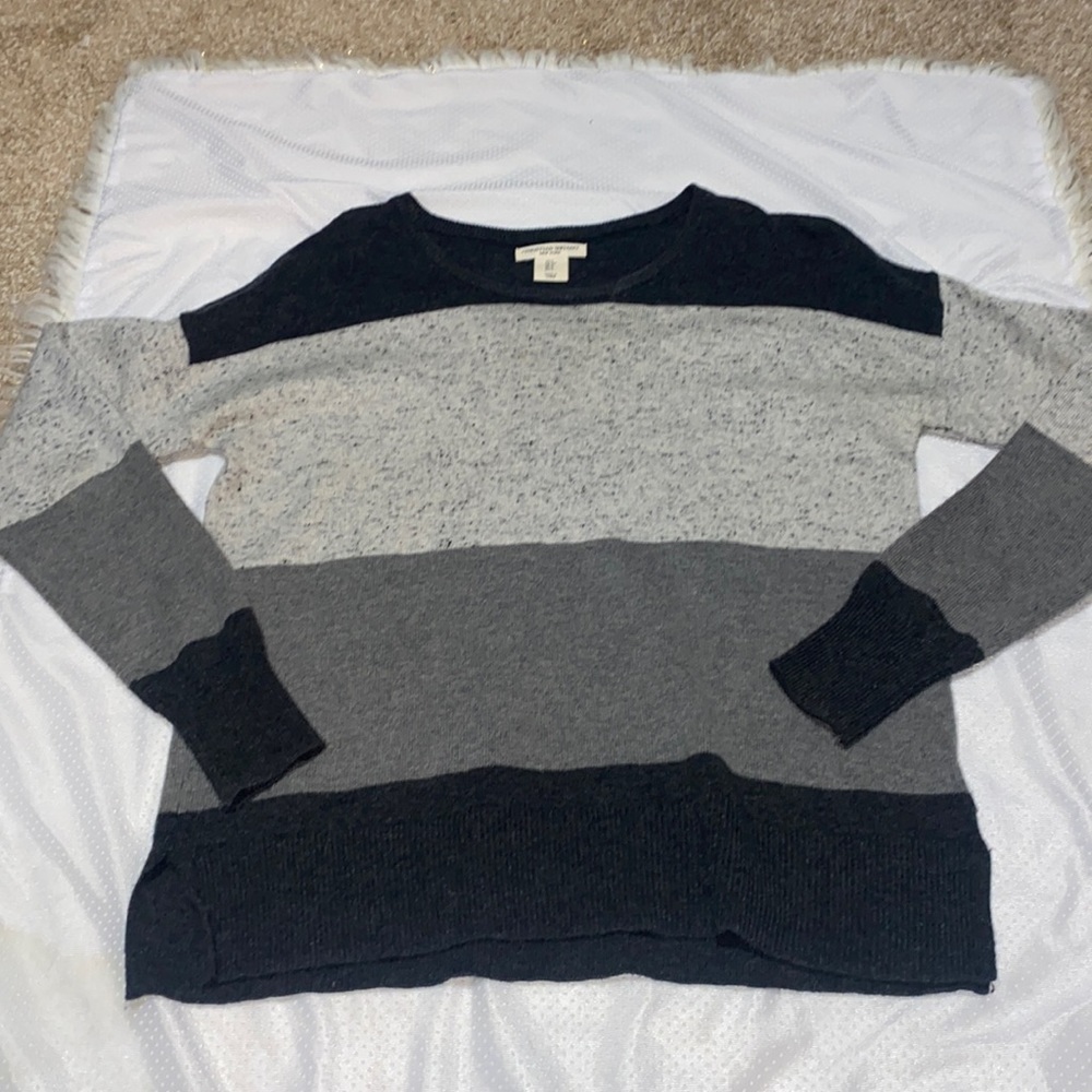 Striped gray sweater